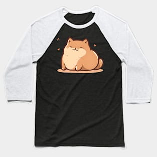 Japanese fat kawaii cat Baseball T-Shirt